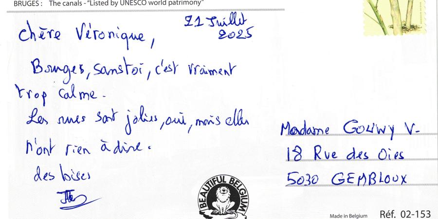 Carte postale avec les canaux de Bruges